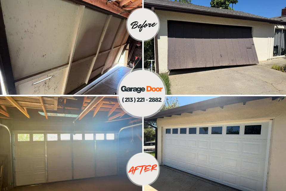 Before and after: garage door repair McCordsville, IN